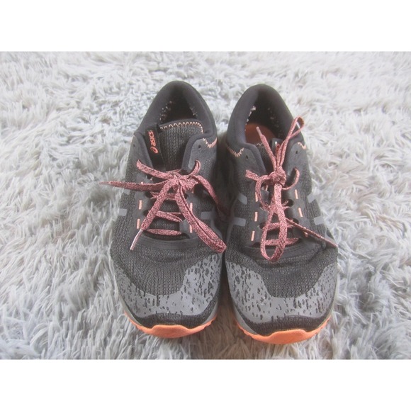 Asics Trail Running Shoes Womens Size 9.5 Black Orange T878N Synthetic Athletic - Picture 1 of 8